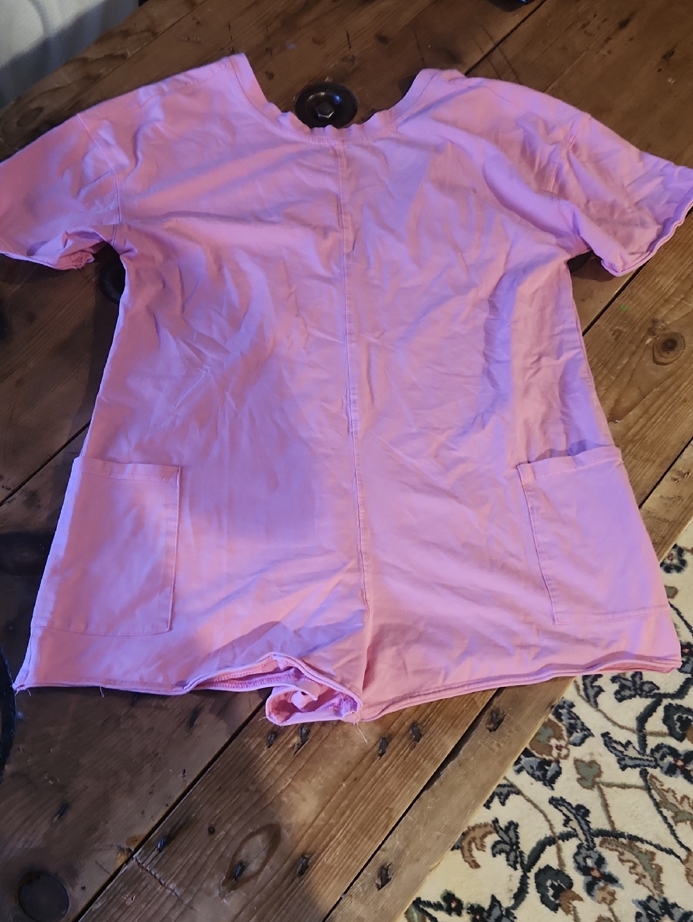 Light Pink Short Sleeve Romper with Pockets